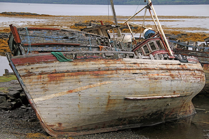 de la nave, restos del naufragio, Escocia, Playa, mar, agua