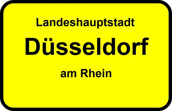 Schild, Düsseldorf, Landeshauptstadt, Straßenschild, Hinweis