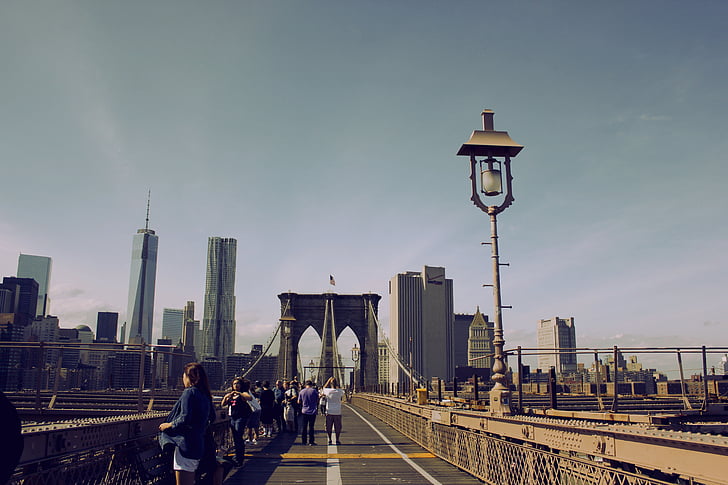 Most, Nowy Jork, Miasto, Kolor, niebo, Tabitha, Struktura