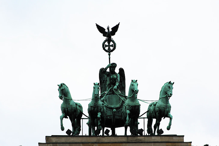 Brandenburg gate, Quadriga, hästar, turistattraktion, platser av intresse, historia, staty