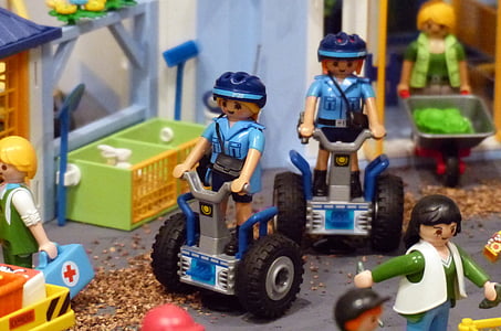 Playmobil, izstāde, rotaļlietas, rādītāji, policijas, Segway
