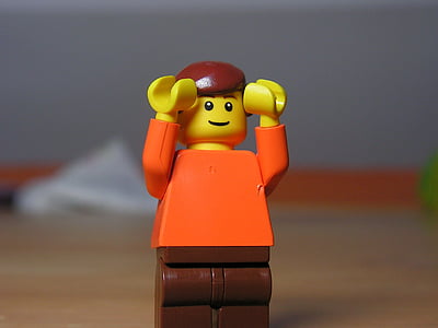 LEGO, carácter, hombre, juguete, estatuilla de, plástico, personajes