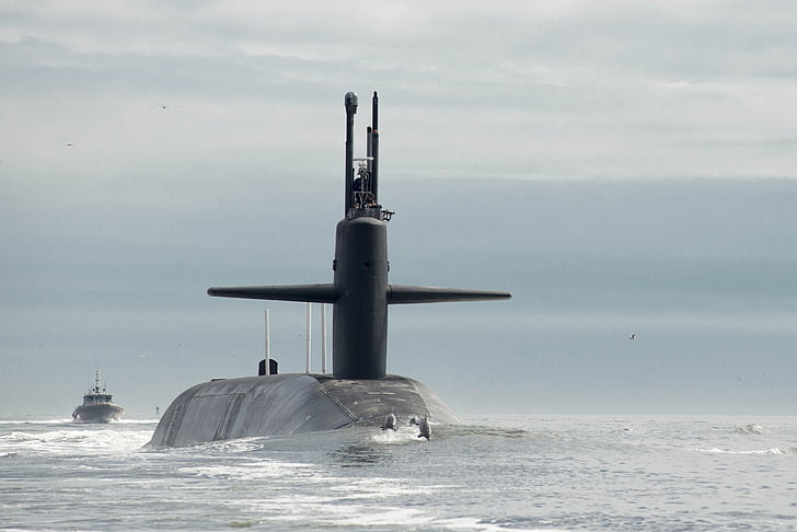 submarino, de la nave, agua, Océano, superficie, militar, Estados Unidos