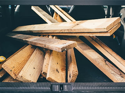 дъски, дървен материал, багажника, кола, дървени, дървен материал, дъски