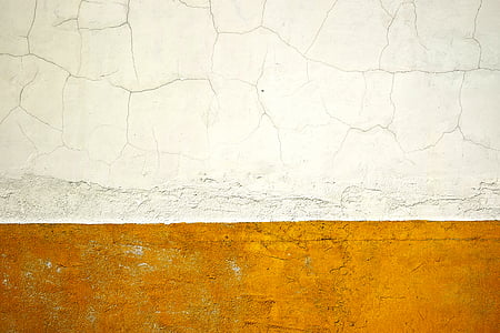 krakitud, valge, plaatide, seina, krohv, värvi, kosutust