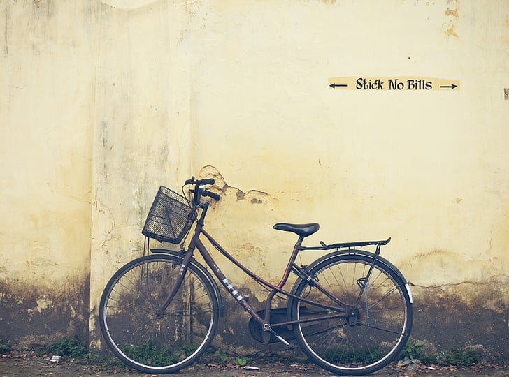 cykel, Kochi, Indien, väggen, resor, kultur, Urban