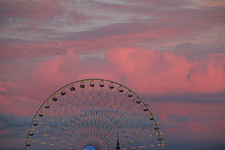 godine na tržištu, abendstimmung, zalazak sunca, vrtuljak, Ferris kotač, nebo