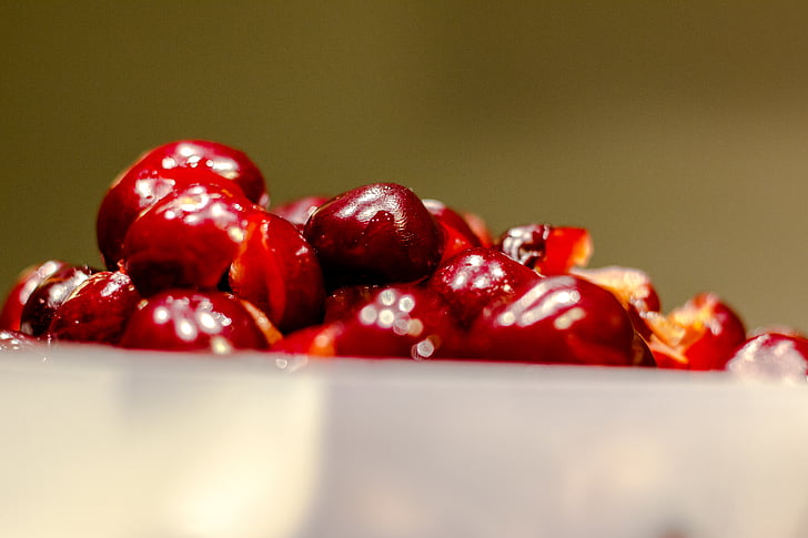 Cherry, Close-up, heerlijke, vers, vruchten, gezonde, rood