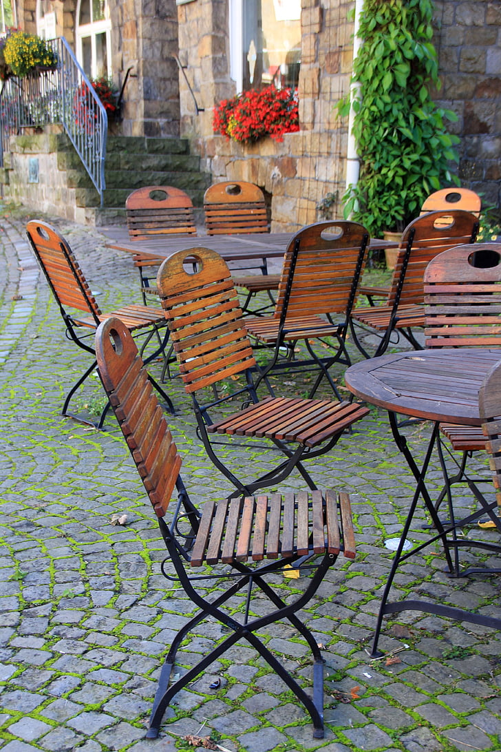 krzesło, krzesła, Gastronomia, sezon, jesień, Schwalenberg