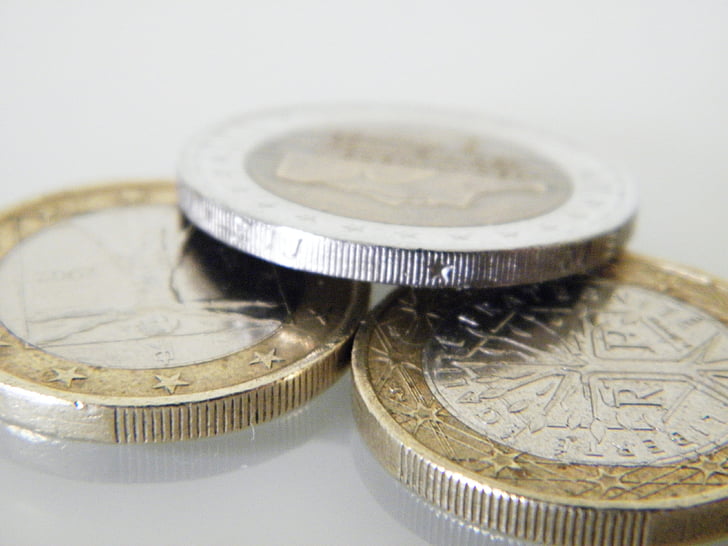 argent, Euro, devise, pièces de monnaie, morceaux de DIME, specie, des pièces de monnaie