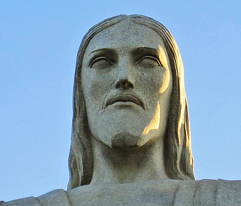 Rio de janeiro, hoofd van cristo redentor, Christus de Verlosser standbeeld, Landmark, monument, monumentaal standbeeld van Christus, bezoekplaatsen