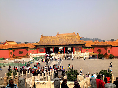 Palacio prohibido, Beijing, China, puerta trasera, arquitectura, punto de referencia, edificio