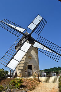風車, ミル, bournat, bugue, 古い, ドルドーニュ県, フランス