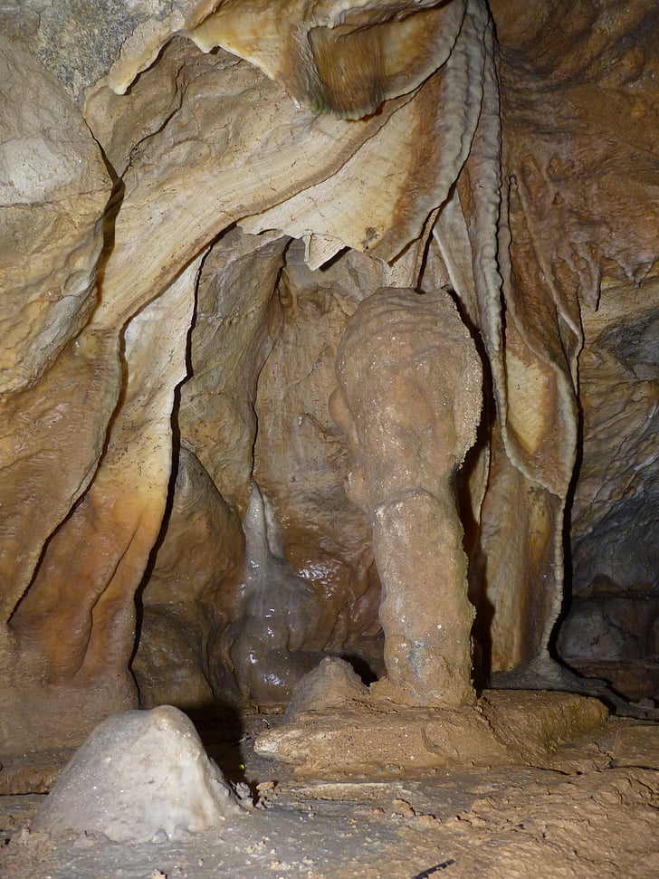 Tropfsteine, Tropfsteinhöhle, Stalaktiten, Stalagmiten, Cave exploration, Beleuchtung, Höhle