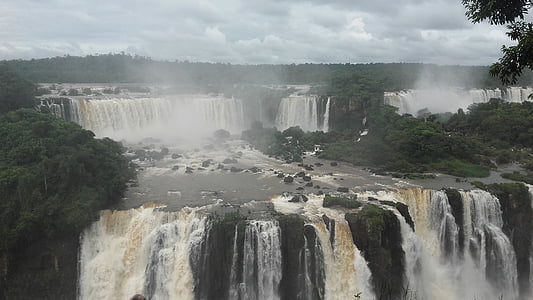 chutes d’eau, chute d’eau, Foz iguaçu, nature, Forest, eau, forêt tropicale