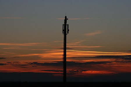 pole, sunset, sky, cloud, red, in the evening, electricity