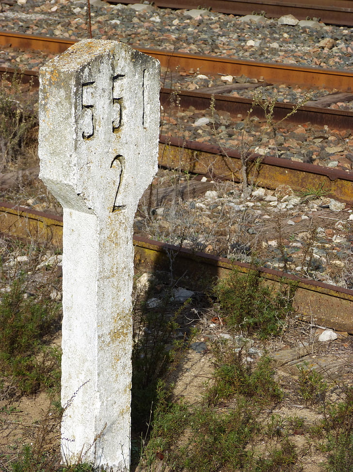 señal, tren, vías de, abandonado, Lane