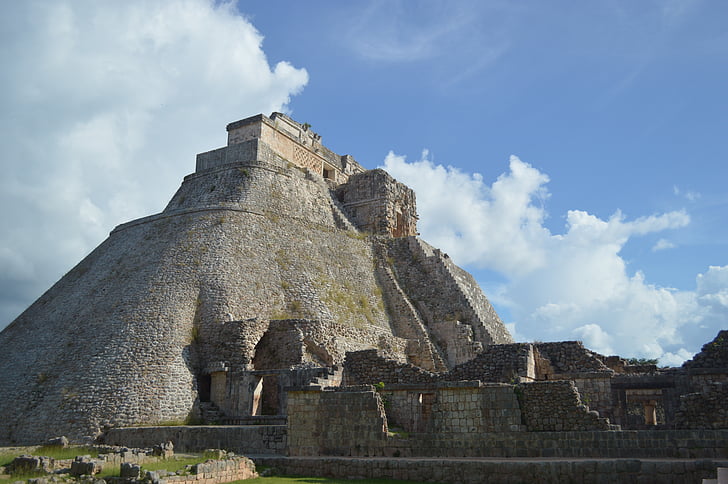 piramide, Mexico, Maya, het platform, Uxmal, Azteekse, zon