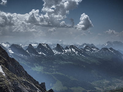 Курфирстен, горы, Альпийский, ST, Галлен, Швейцария, горный хребет
