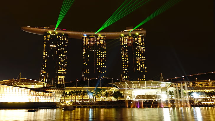 Singapore, Marina bay sands, Singapore landmärke, Singapore-floden, attraktion, Hotel, turism