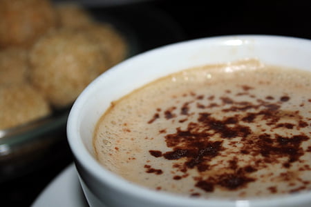 กาแฟคาปูชิโน่, ถ้วย, กาแฟ, ถ้วยสีขาว, ถ้วยกาแฟ, ถ้วยกาแฟ, เช้ากาแฟ