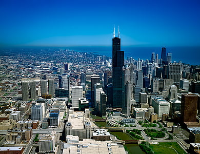 Chicago, Illinois, arsitektur, bangunan, Pusat kota, pemandangan kota, pencakar langit