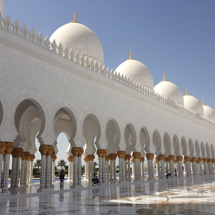 Mezquita de, Emiratos Árabes Unidos, Islam, arquitectura, Árabe, Abu, Dhabi