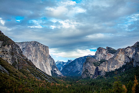 Yosemite, nemzeti, Park, táj, lövés, természet, hegyek