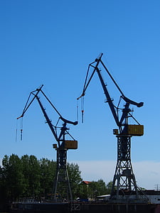 hamburg, port, crane, germany, museum ship, harbour cranes