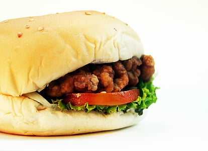 hamburger, burger, bun, grilled, seed, sandwich, american