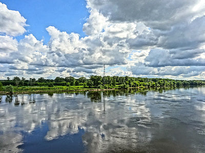 Vistula, Bydgoszcz, nehir, Polonya, su, doğa, manzara