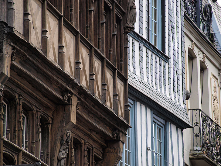 Inicio, fachada, arquitectura, Francia, truss