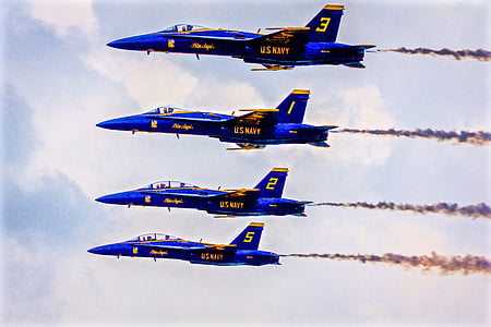 蓝色的天使, 喷气式飞机, 海军, 战斗机, 航展, 飞机, 军事