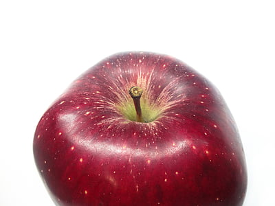 frukt, Apple, rött äpple, vit bakgrund, vit, röd, makt