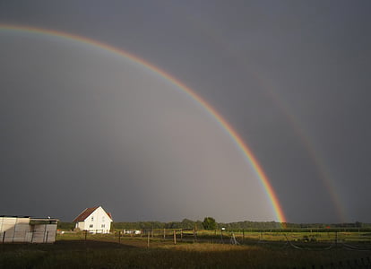 bue, himmelen, farger, regn, Storm, regnbue, Alsace