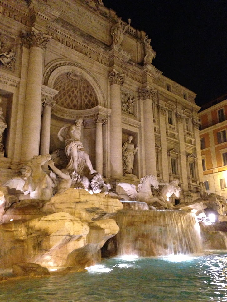 Fontana di Trevi, Rom, Italien, vatten, fontän, skulptur, sten