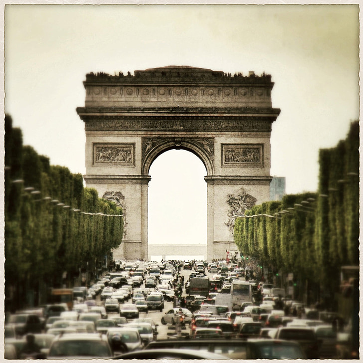 Pariisi, Ranska, Mielenkiintoiset kohteet:, kosmopoliittinen kaupunki, Champs elysees, kuuluisa place, arkkitehtuuri