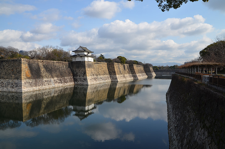 Замок в Осаці, зовнішнім ровом, рів, Замок, японська, Японія, Осака
