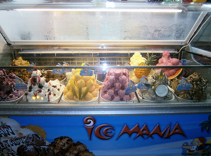 сладолед, лъжички, цветове, пастел, Сладко