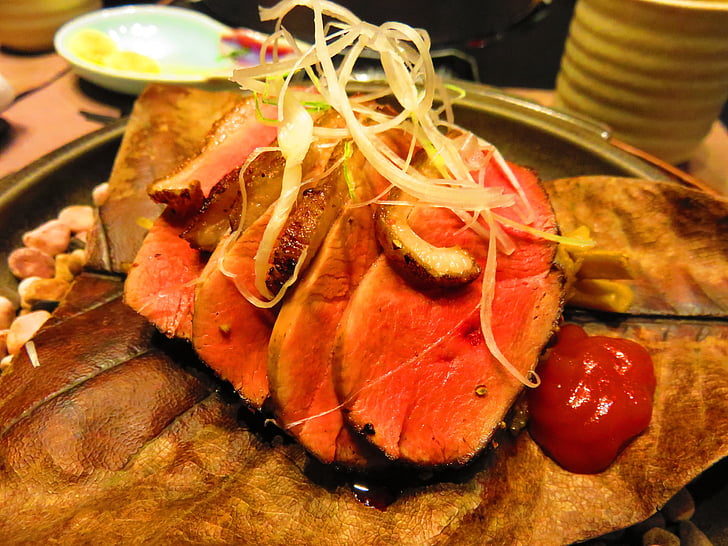 thịt bò, ăn ngon, kaiseki, đá nướng, đá, và Gió