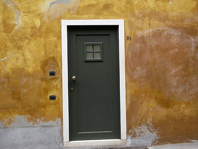 porta, parede, colorido, entrada, arquitetura, pintura, janela