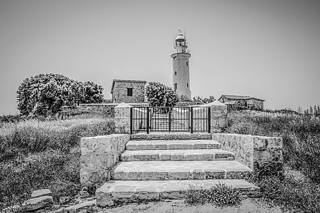 Lighthouse, arkitektur, landmärke, byggnad, Paphos, Cypern