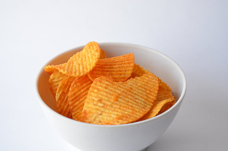 burgonya chips, chips, snack, sült, gyorsétel, finom, egészségtelen