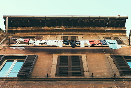 assorted, human, clothes, building, house, window, laundry