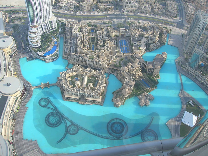 Dubai, fontän, tornet