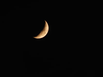 Månen, halvmånen, nat, Sky