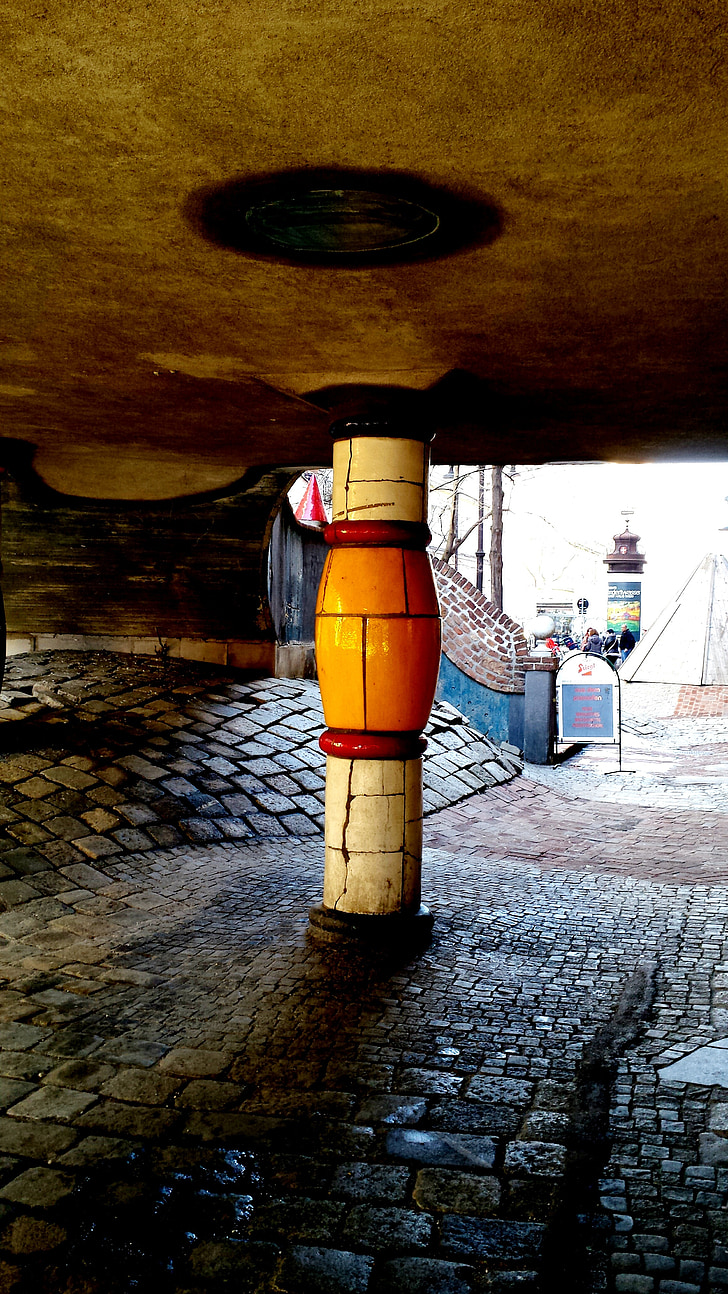 pelaren, förbundsregeringen, Hundertwasser, stenar, marken, passagen, gamla