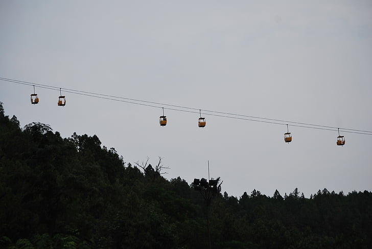 Gondola, Thang máy, chụp từ trên không, núi, cáp, hành khách
