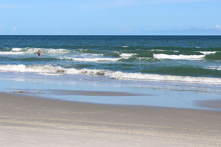 Myrtle beach, Carolina del sud, spiaggia, onde, oceano, acqua, sabbia