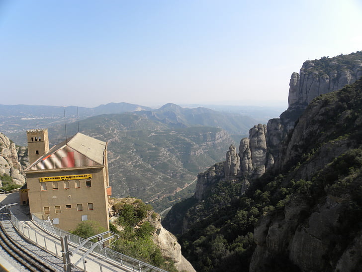 Montserrat, stasjon, fjell, Europa, arkitektur, Spania, bygge